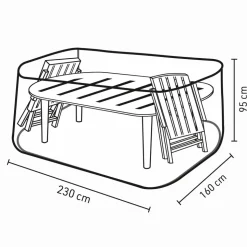 Abdeckung für Gartenmöbelset wasserabweisend 160 x 95 x 230 cm