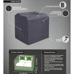 Abdeckung für Gartensofa wasserabweisend & UV-beständig 122 x 95 x 95 cm