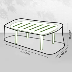 Abdeckung für Gartentisch wasserabweisend 100 x 75 x 150 cm