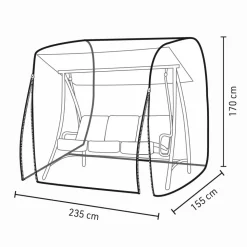 Abdeckung für Hollywoodschaukel wasserabweisend 155 x 170 x 235 cm
