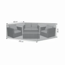 Abdeckung für Loungemöbelset wasserabweisend & frostsicher 150 x 85 x 205 cm