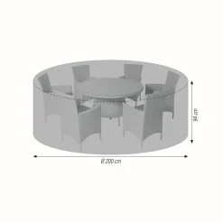 Abdeckung für Sitzgruppe wasserabweisend & frostsicher Ø 200 x 94 cm
