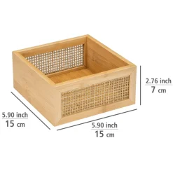 Ablagebox 'Allegre' Bambus/Rattan 15 x 15 x 7 cm