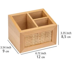 Ablagebox 'Allegre' Bambus/Rattan mit 3 Fächern 12 x 9 x 8,5 cm
