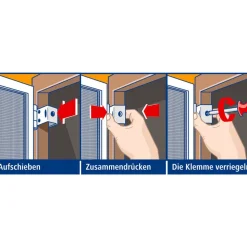 Adapterset für Türfliegengitter 'Alu Comfort' weiß, 3 Stück