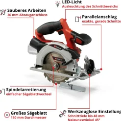 Akku-Handkreissäge 'TE-CS 18/150 Li - Solo' 18 V ohne Akku, Ø 150 mm