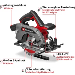 Akku-Handkreissäge 'TE-CS 18/165-2 Li - Solo' ohne Akku