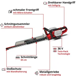 Akku-Heckenschere 'GE-CH 36/65 Li-Solo' 65 cm 36 V ohne Akku