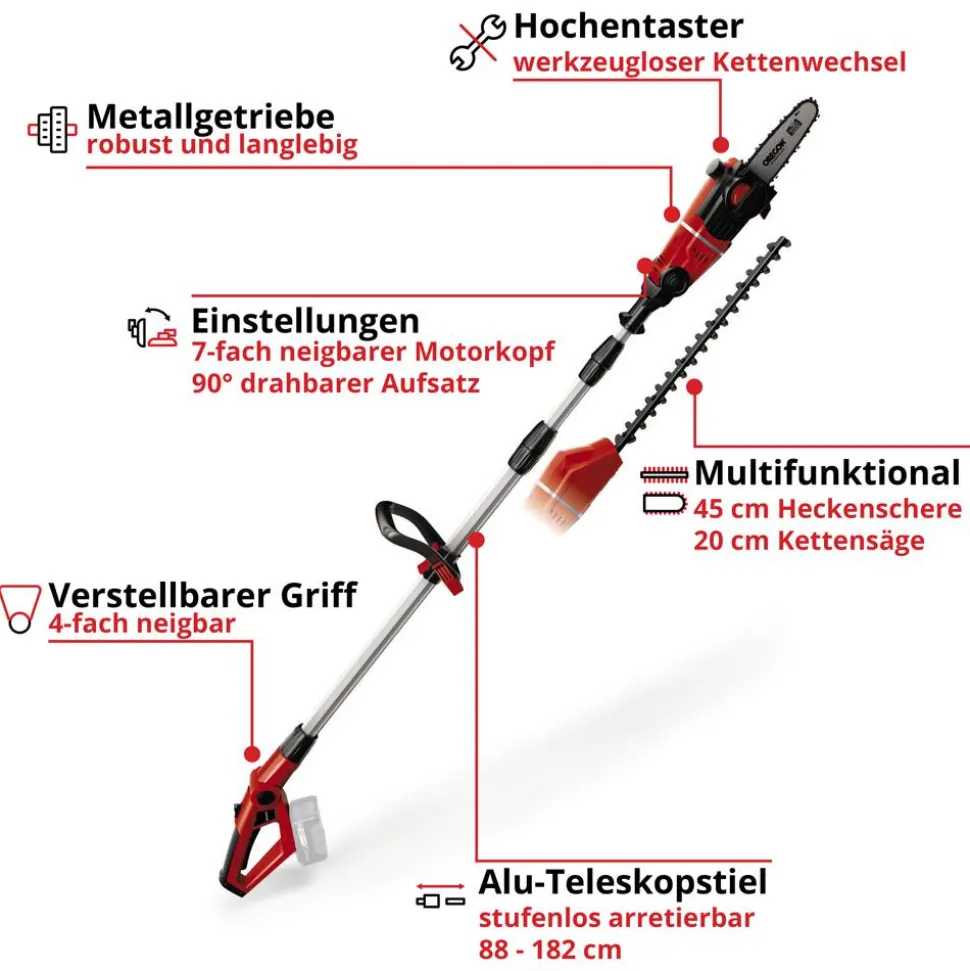 Akku-Hochentaster/-Heckenschere 'GE-HC 18 Li T-Solo' ohne Akku 18 V 20 cm