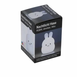 Akku-LED-Nachtlicht 'Hase' weiß 12 cm, mit Farbwechsler