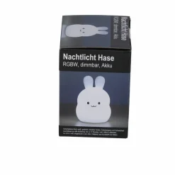 Akku-LED-Nachtlicht 'Hase' weiß 12 cm, mit Farbwechsler