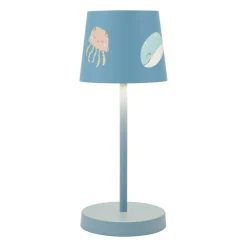 Akku-LED-Tischleuchte 'Charlie' blau Tiermotiv mit USB-Ladekabel Ø 10,6 x 26 cm