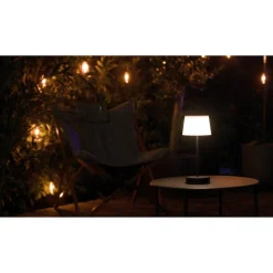 Akku-LED-Tischleuchte 'Leano' schwarz/weiß mit Farbwechsel, USB-Ladekabel Ø 12,8 x 30,5 cm
