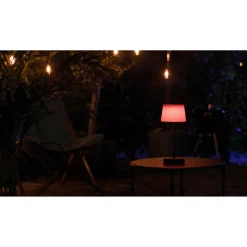 Akku-LED-Tischleuchte 'Leano' schwarz/weiß mit Farbwechsel, USB-Ladekabel Ø 12,8 x 30,5 cm