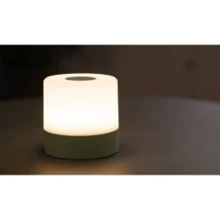 Akku-LED-Tischleuchte 'Louis' grün/weiß mit USB-Ladekabel Ø 7,2 x 7,2 cm