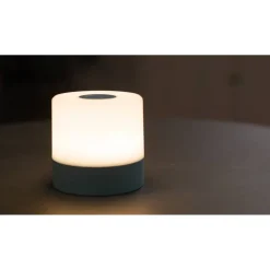 Akku-LED-Tischleuchte 'Louis' blau/weiß mit USB-Ladekabel Ø 7,2 x 7,2 cm