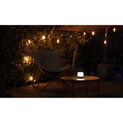 Akku-LED-Tischleuchte 'Louis' schwarz/weiß mit USB-Ladekabel Ø 7,2 x 7,2 cm