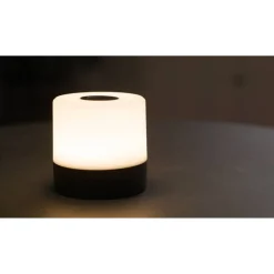 Akku-LED-Tischleuchte 'Louis' schwarz/weiß mit USB-Ladekabel Ø 7,2 x 7,2 cm