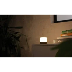 Akku-LED-Tischleuchte 'Louis' schwarz/weiß mit USB-Ladekabel Ø 7,2 x 7,2 cm