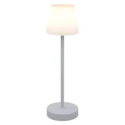 Akku-LED-Tischleuchte 'Marlo' grau/weiß mit USB-Ladekabel Ø 11 x 38 cm