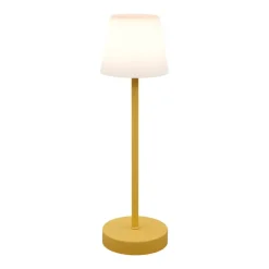 Akku-LED-Tischleuchte 'Marlo' gelb/weiß mit USB-Ladekabel Ø 11 x 38 cm
