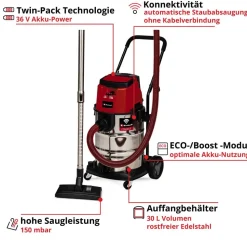 Akku Nass- und Trockensauger 'TP-VC 36/30 S Auto-Solo' ohne Akku