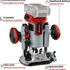 Akku-Ober- und Kantenfräse 'TP-RO 18 Set Li BL - Solo' ohne Akku und Ladegerät