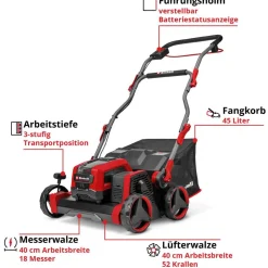 Akku-Vertikutierer-Lüfter 'GP-SA 36/40 Li BL-Solo Professional' bis 1100 m² 18 V ohne Akku und Ladegerät