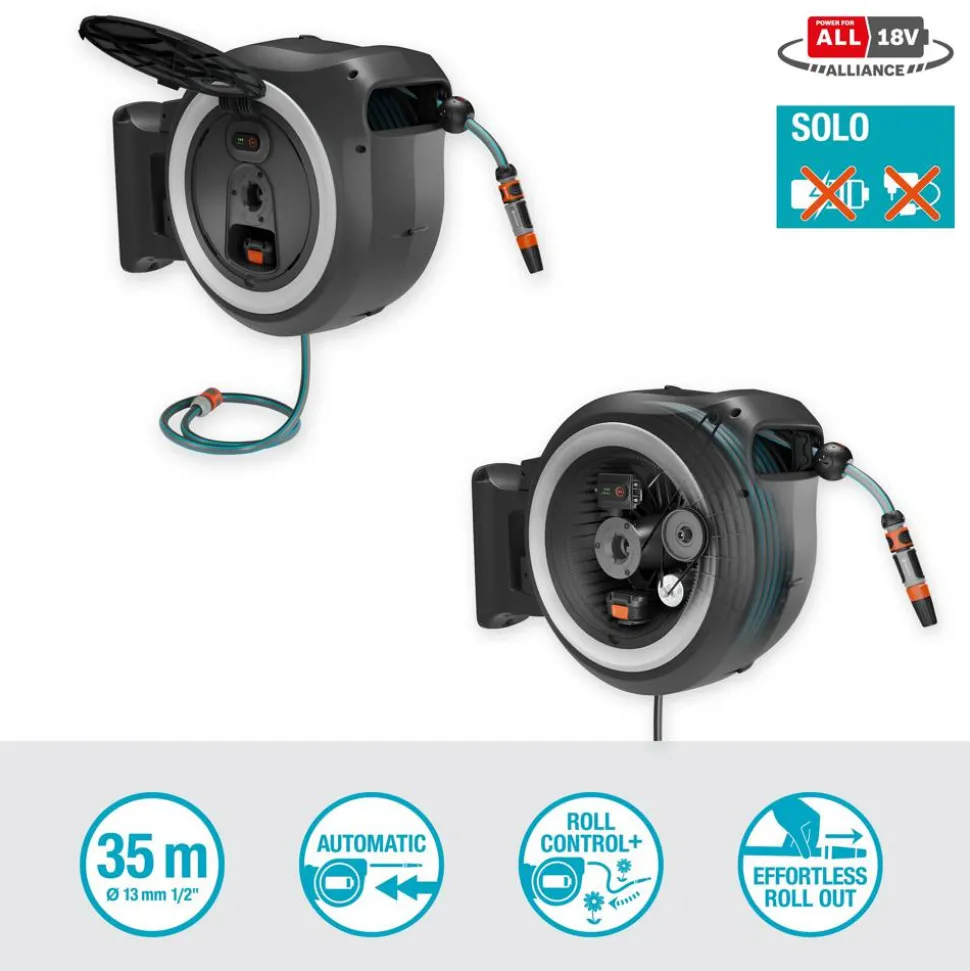 Akku-Wand-Schlauchbox 'PowerRoll XXL' 18 V 40 m