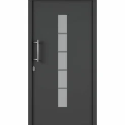 Alu-Kunststoffhaustür 'Calgary' anthrazit 110 x 210 cm DIN L
