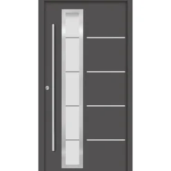 Alu-Stahlhaustür 'B06' anthrazit links 100 x 210 cm