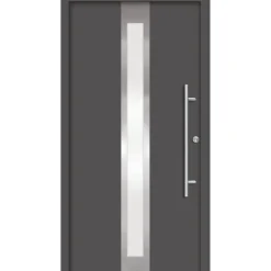 Alu-Stahlhaustür 'B01' anthrazit rechts 100 x 210 cm