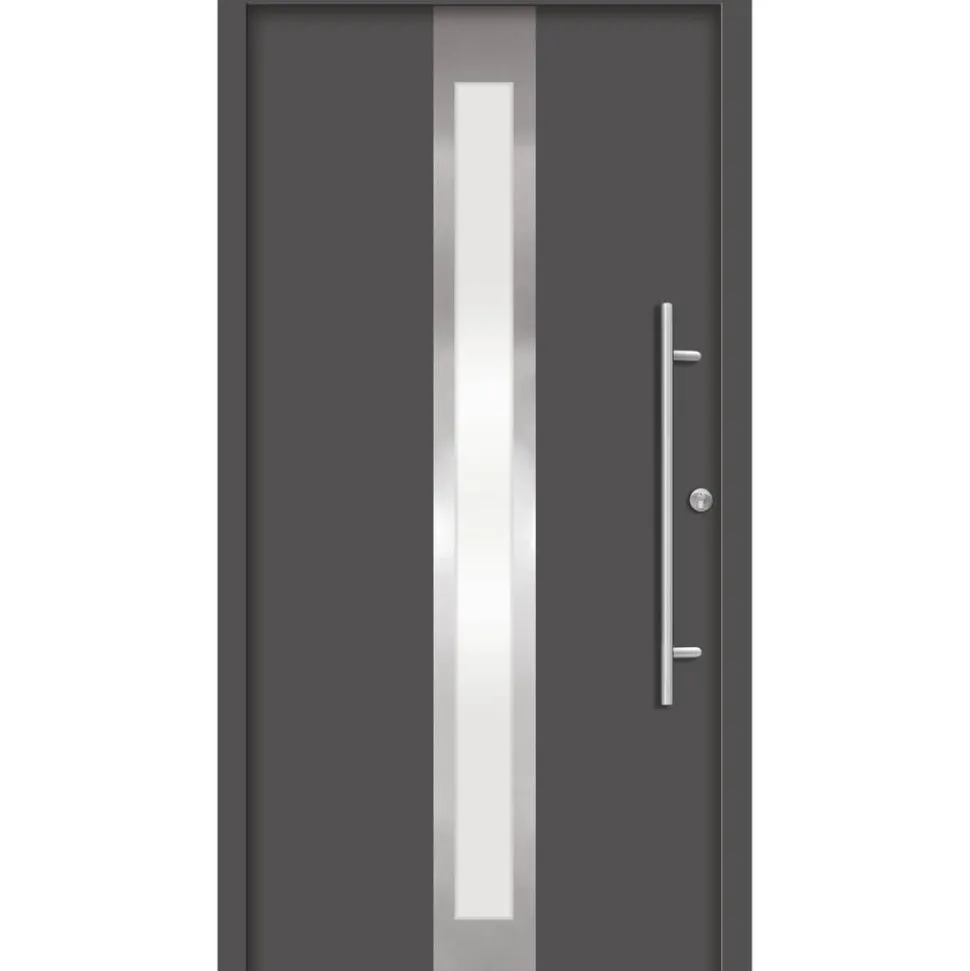 Alu-Stahlhaustür 'B06' anthrazit rechts 100 x 210 cm