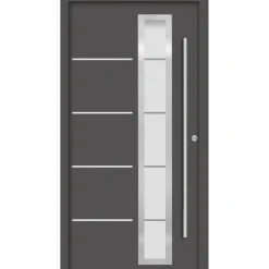 Alu-Stahlhaustür 'B06' anthrazit rechts 110 x 210 cm