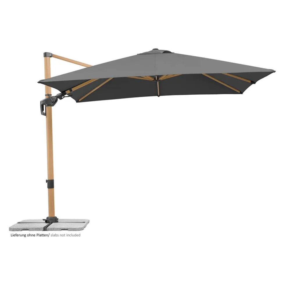 Ampelschirm 'Rhodos Twist Woody' neigbar/drehbar 300 x 300 cm