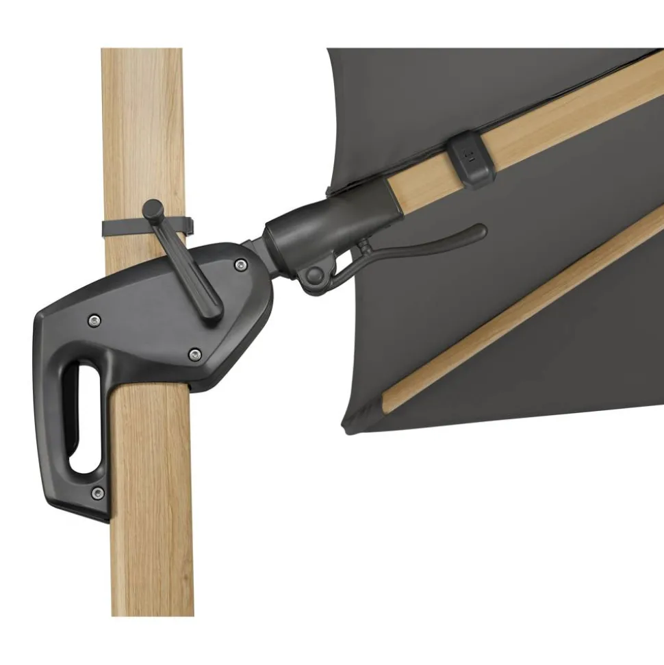 Ampelschirm 'Rhodos Twist Woody' neigbar/drehbar 300 x 300 cm