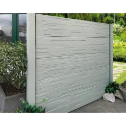 Anfangspfosten 'Standard' doppelseitig 13 x 13 x 248 cm grau