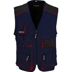 Arbeitsweste dünn marineblau/rot Gr. 52