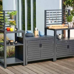 Außenküche 'Texas' Aluminium anthrazit 3-teilig