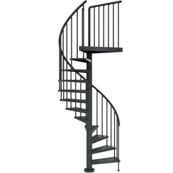 Außenspindeltreppe 'Gardenspin' Metall 11 Lochblechstufen Ø 155 cm anthrazit