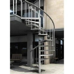 Außenspindeltreppe 'Gardenspin' Metall 16 Lochblechstufen Ø 125 cm