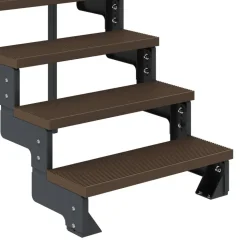 Außentreppe 'Gardentop' dunkelbraun 3 Stufen 80 cm mit Geländer