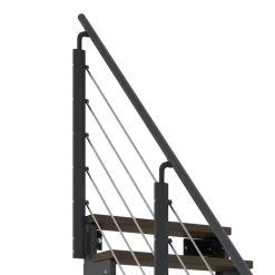 Außentreppe 'Gardentop' dunkelbraun 4 Stufen 80 cm mit Geländer