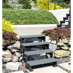 Außentreppe 'Gardentop' grau 4 Stufen 80 cm