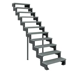 Außentreppe 'Gardentop' grau 11 Stufen 80 cm
