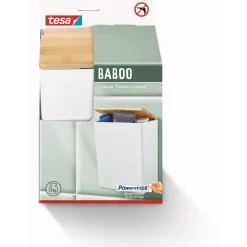 Aufbewahrungsbox 'Baboo' groß mattweiß 18,2 x 21 x 10,2 cm mit Bambusdeckel