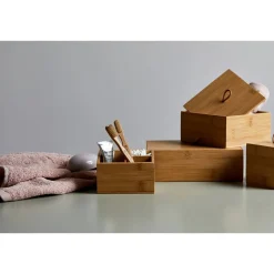 Aufbewahrungsbox 'Terra' Bambus mit Deckel 15 x 15 x 7 cm