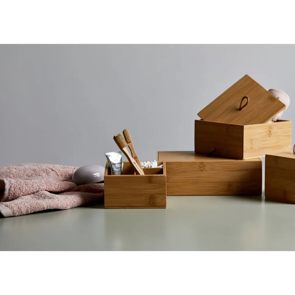 Aufbewahrungsbox 'Terra' Bambus mit Deckel 15 x 15 x 7 cm