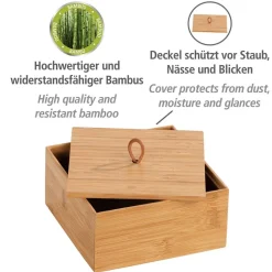 Aufbewahrungsbox 'Terra' Bambus mit Deckel 15 x 15 x 7 cm