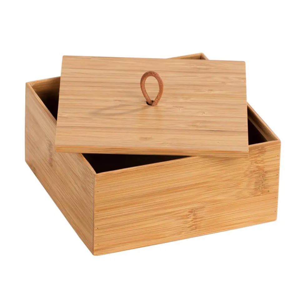 Aufbewahrungsbox 'Terra' Bambus mit Deckel 15 x 15 x 7 cm